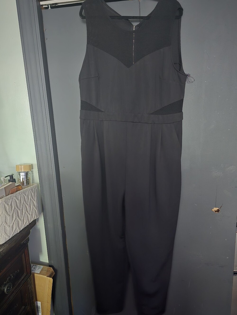 Charlotte Russe Black zipper jump suit